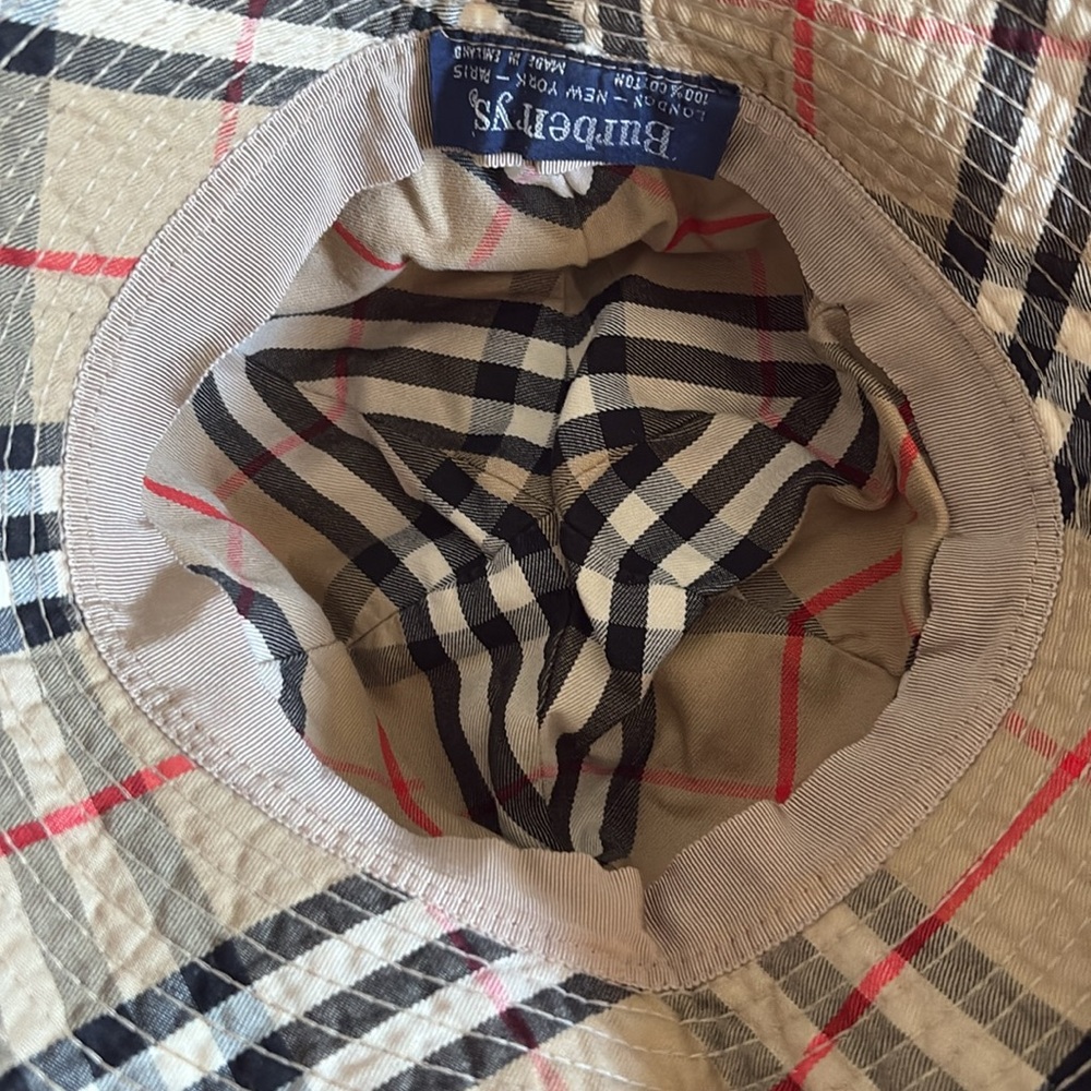 [Burberry] Nova Check Bucket Plaid Signature Sun Hat Small Youth/Kids - Picture 8 of 9